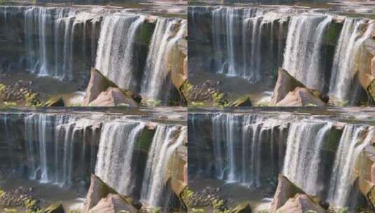 四川广安市湟龙峡瀑布景观自然风光高清在线视频素材下载