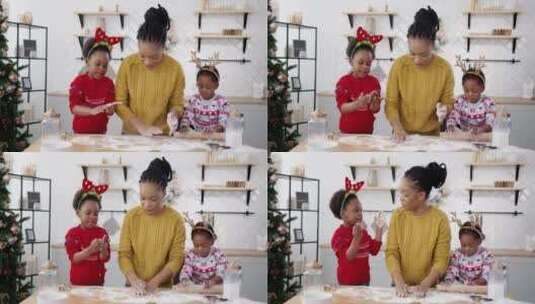 厨房里制作饼干的女人高清在线视频素材下载