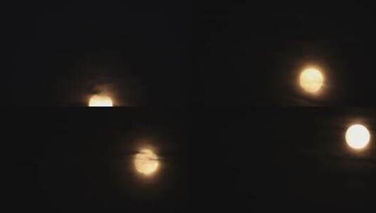 威海半月湾夜空中升起的月亮延时高清在线视频素材下载