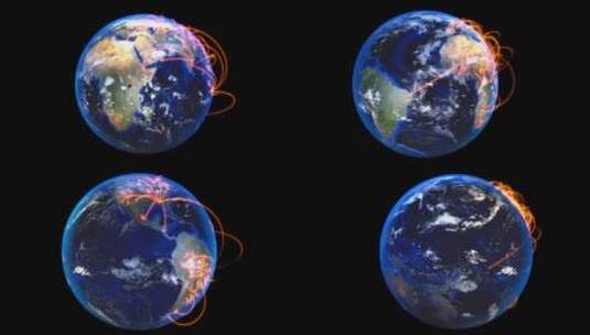 4k全球网络连接通信地球动画视频素材高清在线视频素材下载