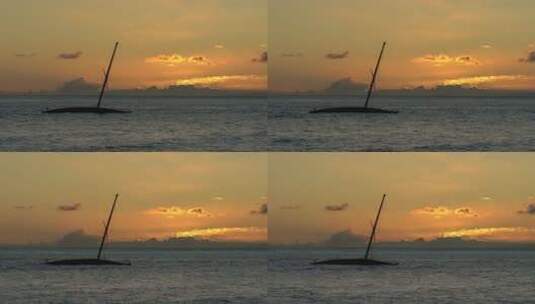 海洋日落天际线景观高清在线视频素材下载