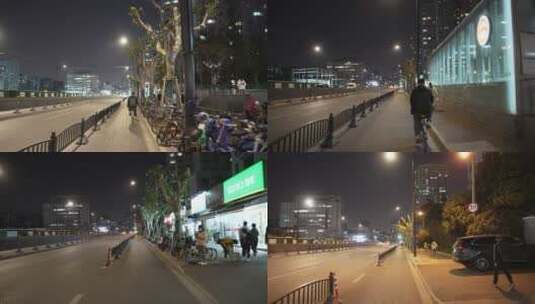 上海浦西马路骑行夜景高清在线视频素材下载