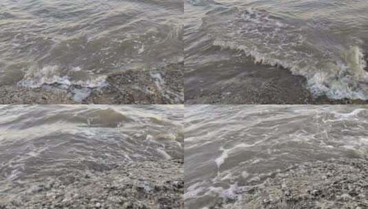 治愈放松的海浪层层袭来，很解压高清在线视频素材下载