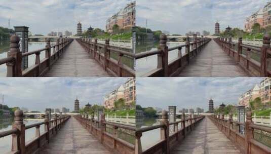 江苏泰州凤城河畔古建筑  4k高清在线视频素材下载