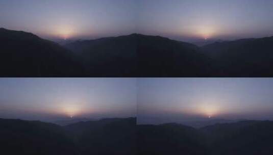 大山里的日落 航拍高清在线视频素材下载