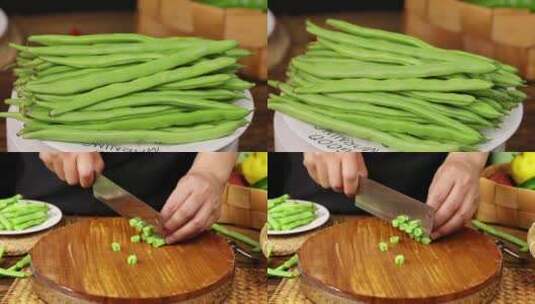 新鲜四季豆视频 绿色蔬菜高清在线视频素材下载