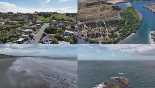 航拍新西兰南岛奥玛鲁（4K)高清在线视频素材下载