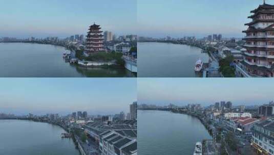 惠州水东街商业城航拍水东西路商业旅游街道高清在线视频素材下载