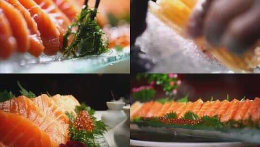 农业美食高清素材 食材 三文鱼视频素材高清在线视频素材下载