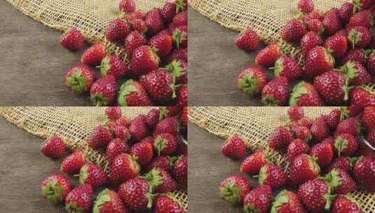 草莓盆装特写草莓高清在线视频素材下载