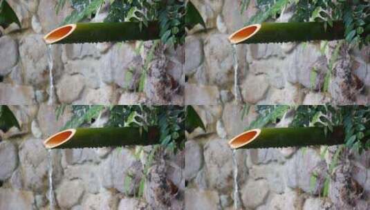 竹制水龙头水池高清在线视频素材下载
