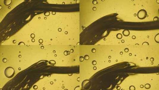 勺子搅拌油液体油分子高清在线视频素材下载