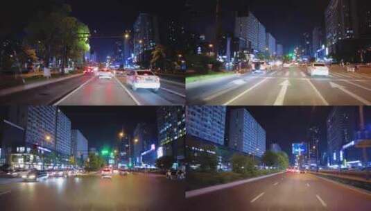 夜晚马路空镜头高清在线视频素材下载