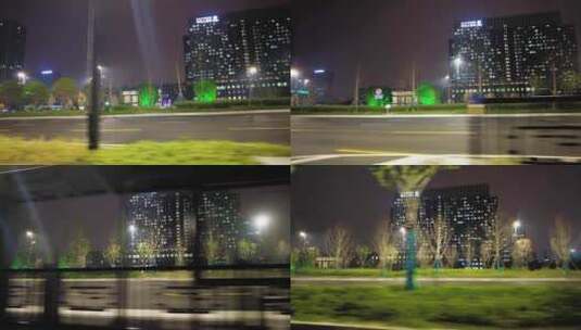 城市夜景开车第一视角高清在线视频素材下载
