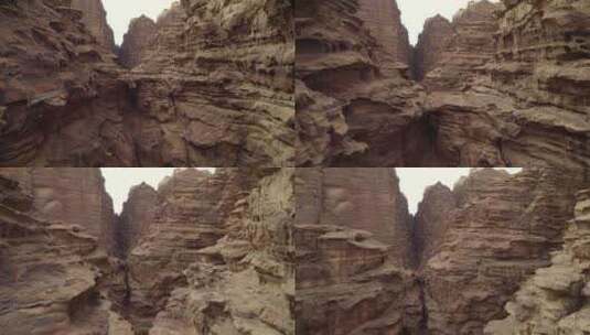Wadi Rum中东岩石沙漠悬崖，科幻景高清在线视频素材下载