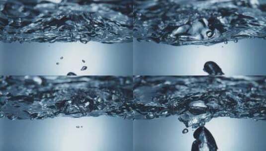 纯净水自来水淡水资源水花波浪升格慢镜头高清在线视频素材下载