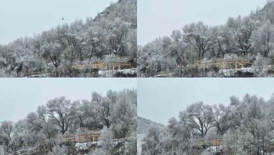 阿坝州松潘古城雪景素材高清在线视频素材下载