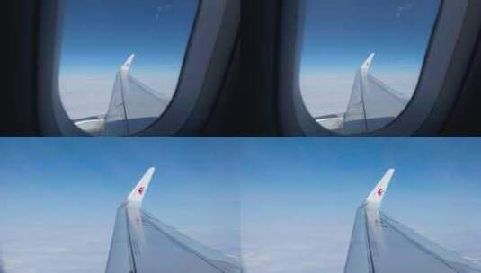 飞机机翼窗口高清在线视频素材下载
