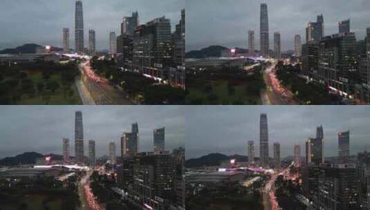 广东东莞国贸中心夜景高清在线视频素材下载