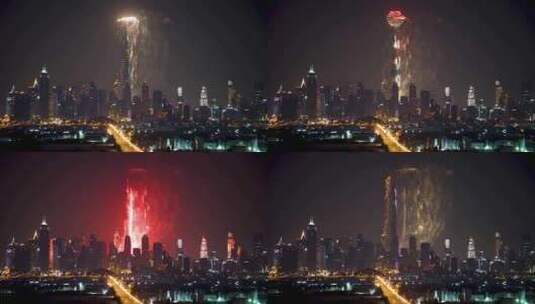 迪拜哈利法塔新年烟花庆祝过年高清在线视频素材下载