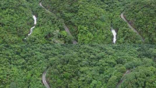 广东东莞：雨后山涧水量充沛 水流湍急高清在线视频素材下载