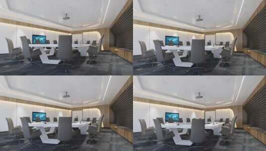 3d动画办公楼会议室接待室多媒体室_015高清在线视频素材下载