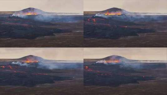 冰岛，火山，喷发，烟雾高清在线视频素材下载