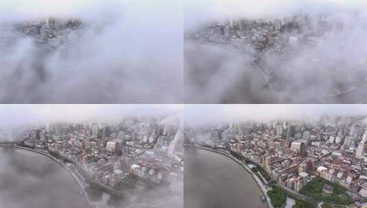 上海万国建筑群航拍高清在线视频素材下载