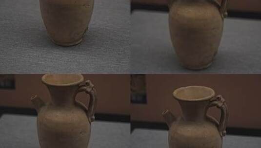 古代陶制执壶特写高清在线视频素材下载