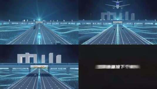 【中山】科技光线城市交通数字化高清AE视频素材下载