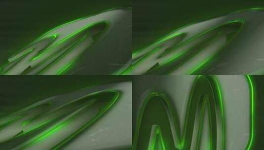 霓虹灯金属标志绿色时尚logo演绎AE模板高清AE视频素材下载