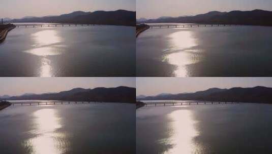 4K-航拍-杭州-钱江大桥-钱塘江江面-逆光高清在线视频素材下载
