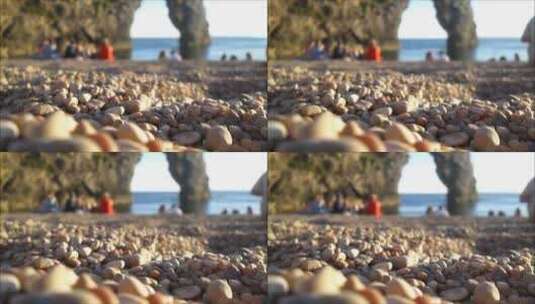 海边岩石特写的视频高清在线视频素材下载