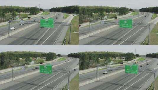 高速公路上的无人机录像高清在线视频素材下载