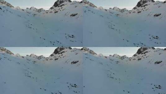 航拍白雪覆盖的山高清在线视频素材下载