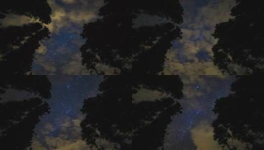 夜幕下的星空延时景观高清在线视频素材下载