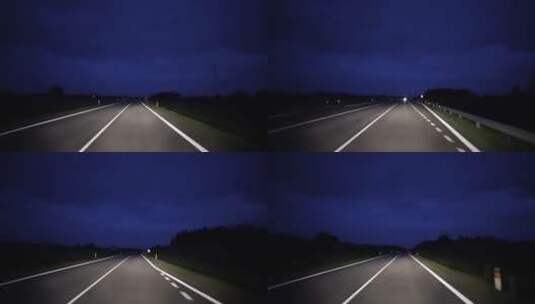 夜间的乡村公路高清在线视频素材下载