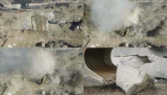 采石场 爆炸 挖石头高清在线视频素材下载