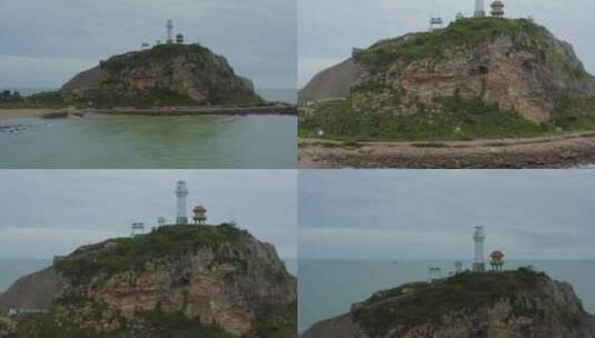 雨后初晴东方鱼鳞州灯塔海岸线航海导航06高清在线视频素材下载