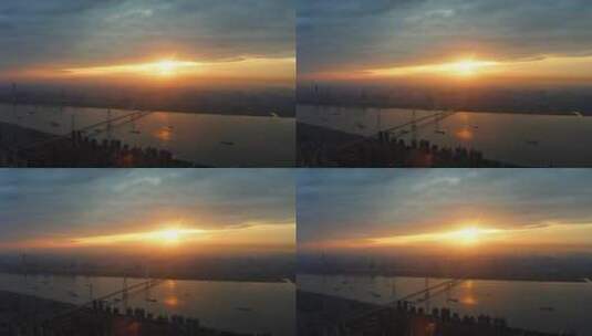 二七长江大桥 戏剧性光线高清在线视频素材下载