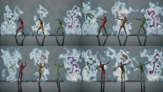 三个舞者在跳舞高清在线视频素材下载