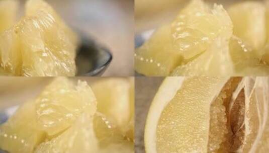 【镜头合集】切开的柚子和柚子果肉高清在线视频素材下载