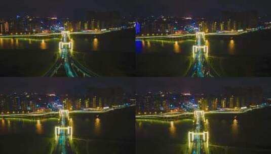 航怕泉州城市夜景田安大桥移动延时摄影高清在线视频素材下载