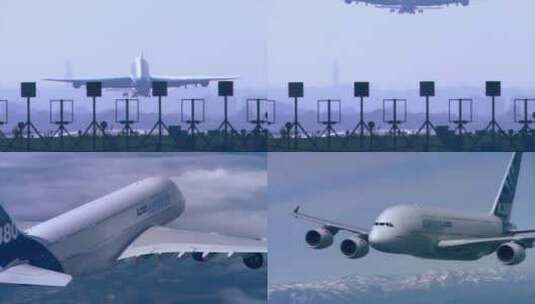 空客Ａ380-58（有黑边）高清在线视频素材下载