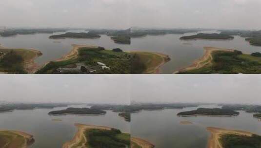 航拍东莞松山湖4A景区高清在线视频素材下载