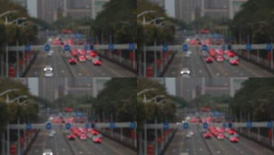 特殊拍摄效果的城市车流高清在线视频素材下载