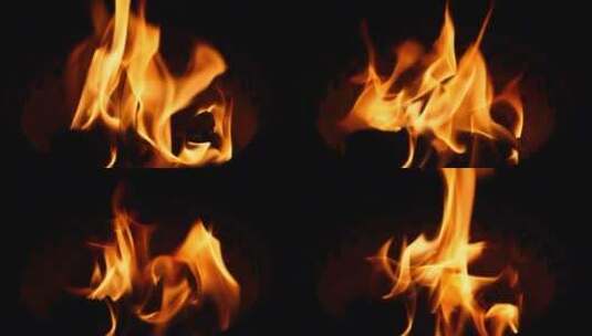 从慢动作燃烧木炭的橙色火焰高清在线视频素材下载