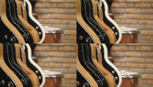 一排吉他高清在线视频素材下载
