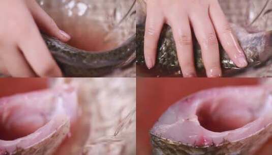 【镜头合集】腌制鱼肉去腥加调料入味高清在线视频素材下载