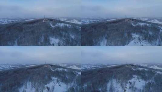 航拍大兴安岭冬季林海雪原风光高清在线视频素材下载